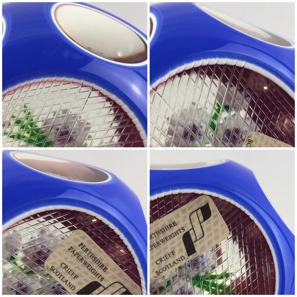 Perthshire 1985F Triple Overlay Lampwork Flower Bouquet Faceted Paperweight Cert - Picture 9 of 16